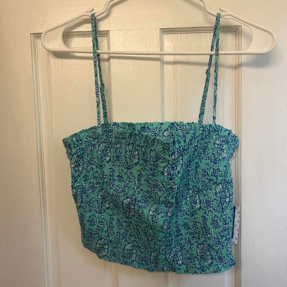 Roller-rabbit Women's Green and Blue Crop-top